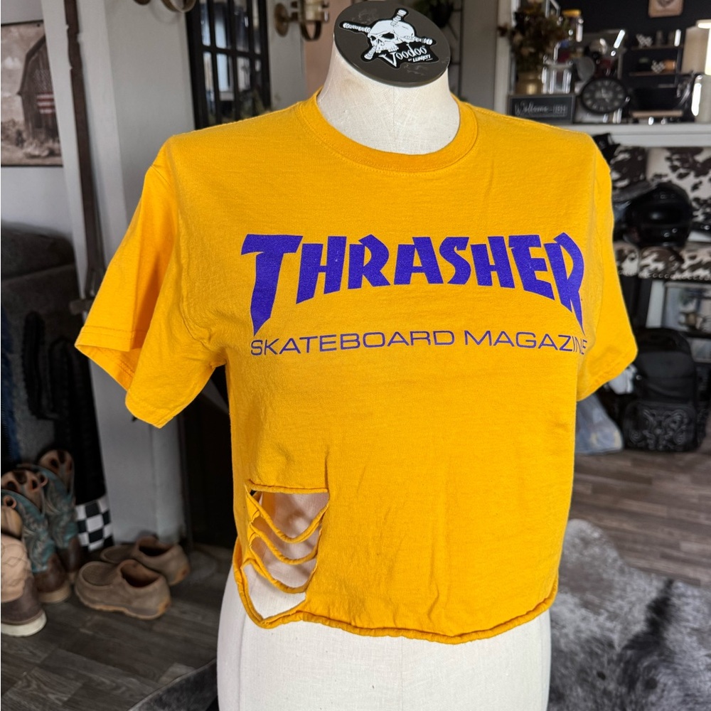 Thrasher Yellow Tee with Black Label